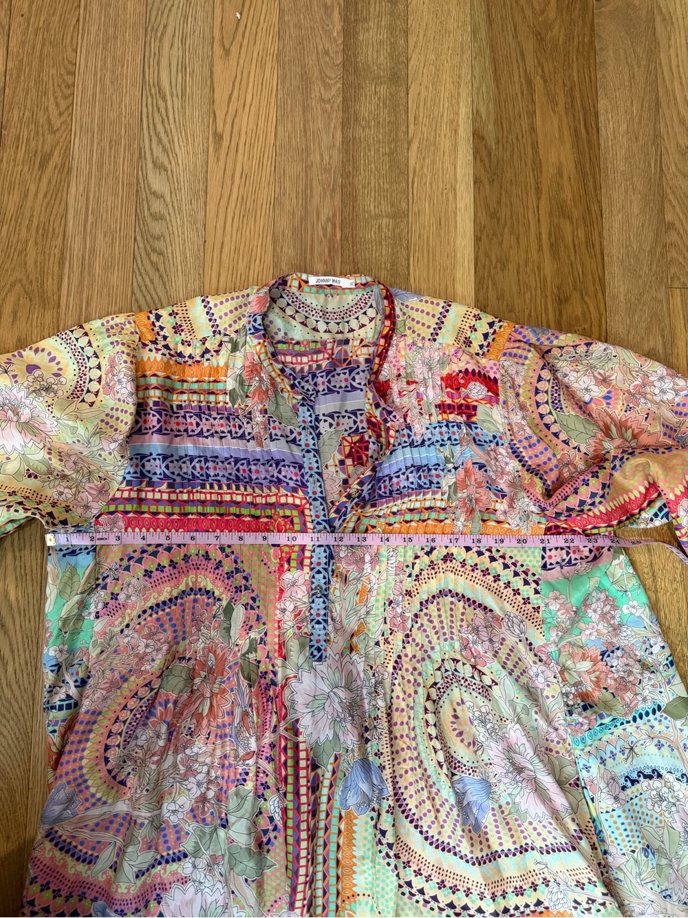 🌸 Johnny Was Britta Silk Mosaic Tile Maxi Dress XL - Picture 12 of 13